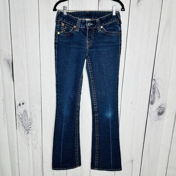 True Religion Jeans Womens Size 28 (28x32) Denim BECKY Bootcut Flap Pockets - Picture 1 of 11